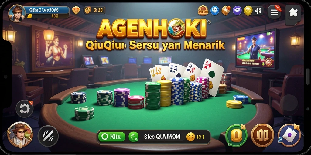 Tampilan gameplay seru AGENHOKI dengan aksi QiuQiu.