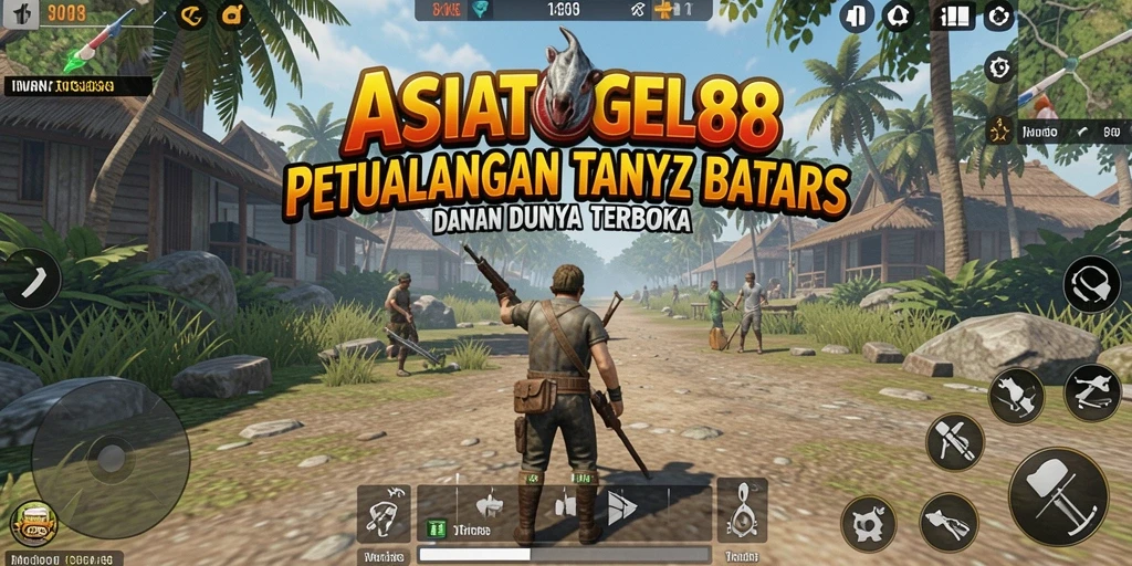 Screenshot gameplay ASIATOGEL88 menunjukkan eksplorasi dunia terbuka yang luas.