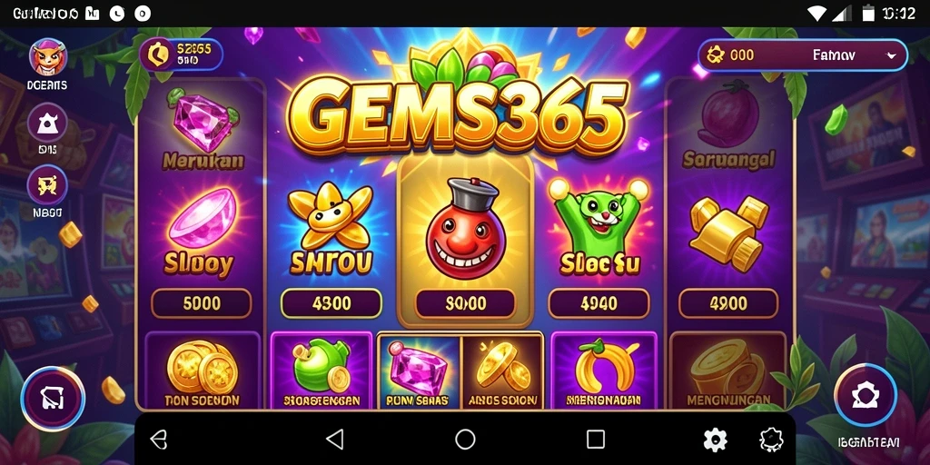 Tampilan gameplay menegangkan di mesin Slot GEMS365.