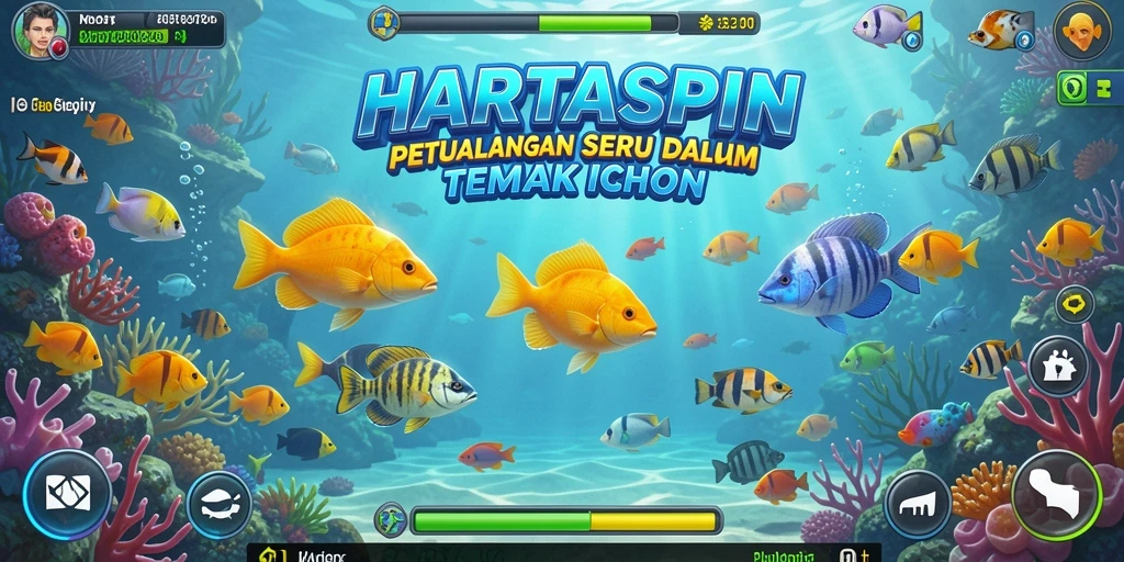 Screenshot utama HARTASPIN menampilkan aksi seru dalam Tembak Ikan.