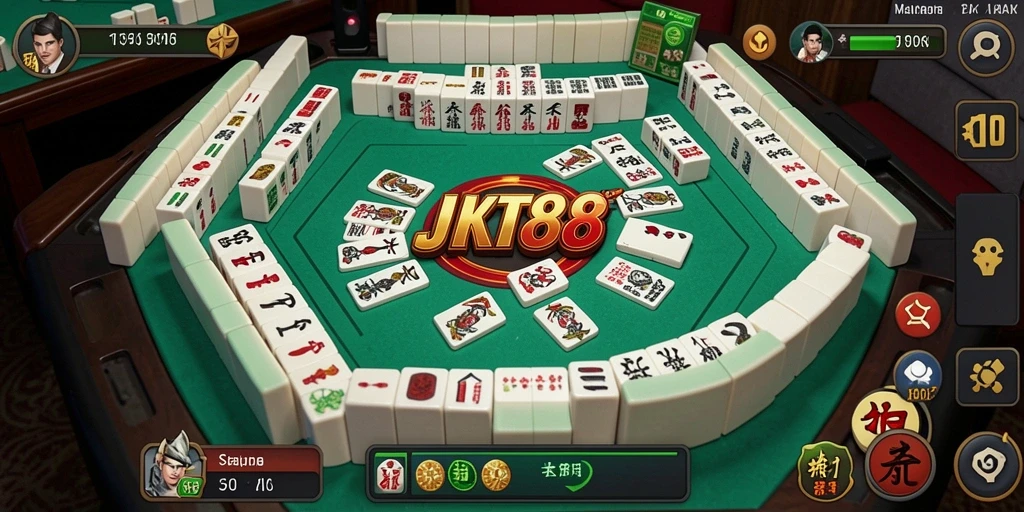 Tampilan gameplay JKT88 yang menarik dengan berbagai ubin Mahjong.