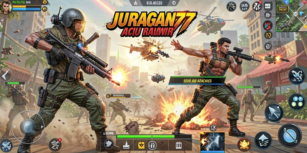 Tampilan gameplay <strong>JURAGAN77</strong> yang penuh aksi dan petualangan seru