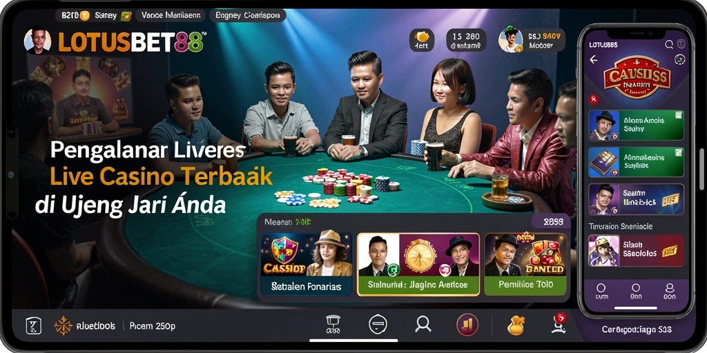 Screenshot gameplay LOTUSBET88 menampilkan dealer profesional dalam aksi langsung.