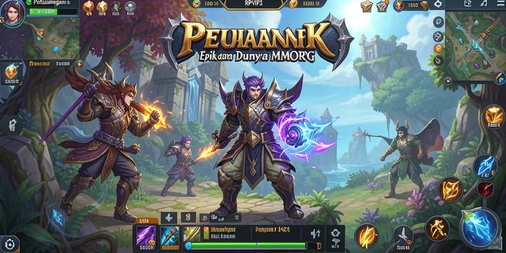 Screenshot RPVIP3 menampilkan aksi seru dalam pertempuran MMORPG.